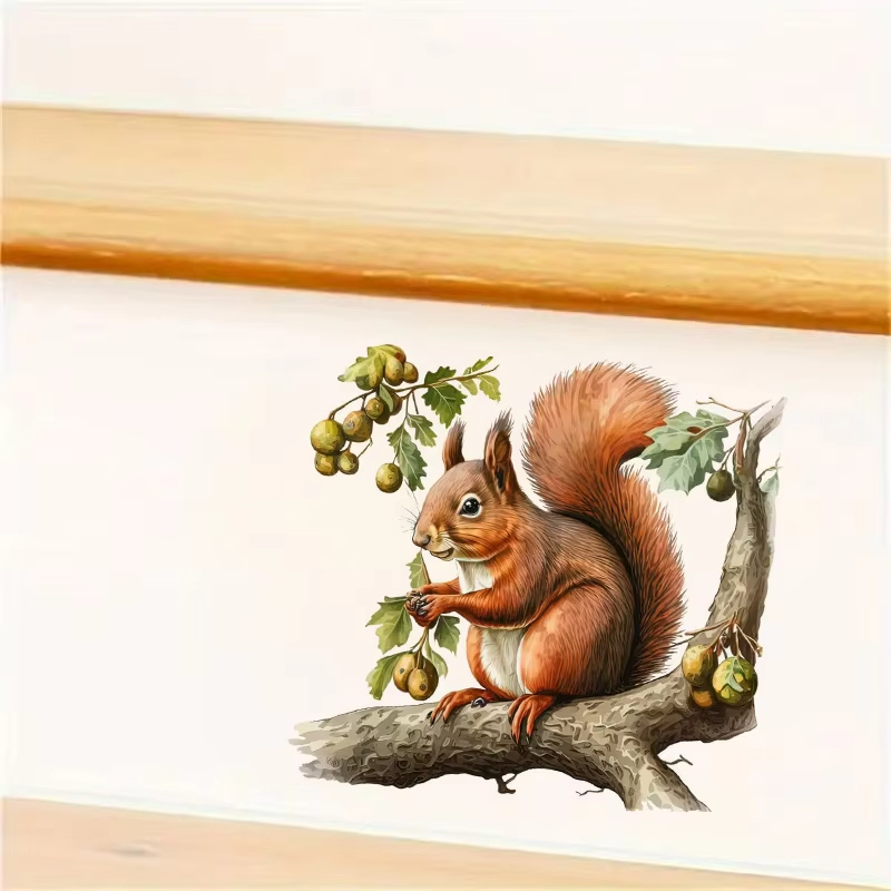 Cute Squirrel Wall Stickers Be - огляд і ціна Pvc Panel Background